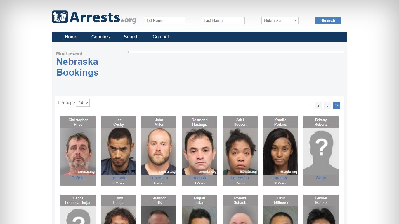 Nebraska Arrests and Inmate Search